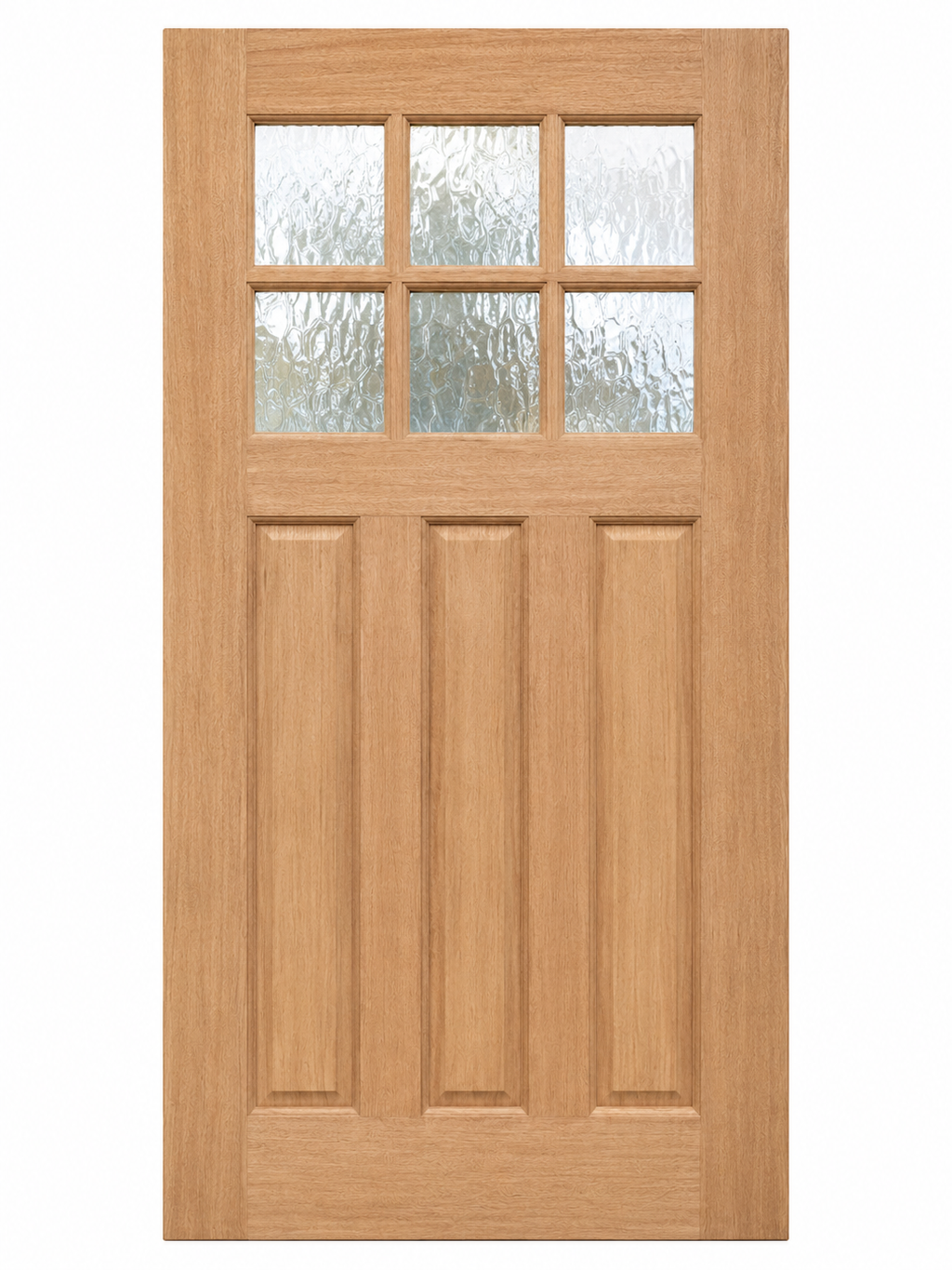6-Lite Craftsman Flemish Glass Mahogany Door