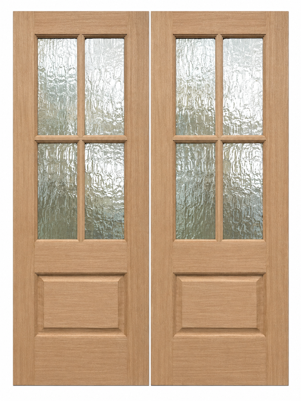 4-Lite Flemish Glass Mahogany Double Door