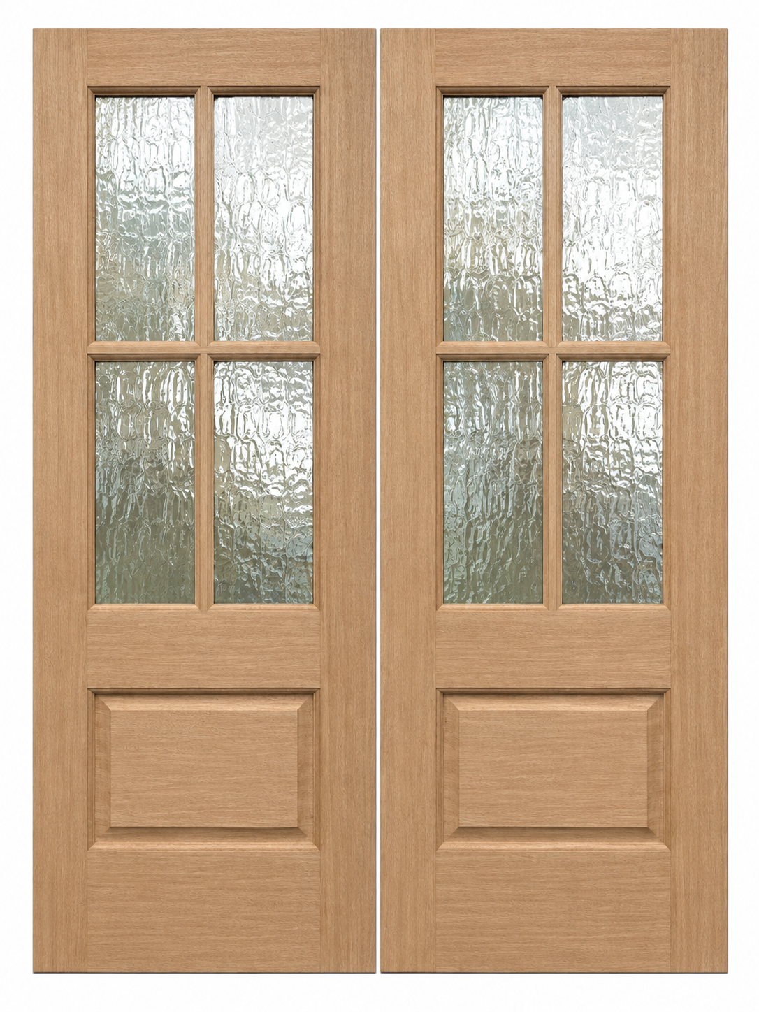 4-Lite Flemish Glass Mahogany Double Door