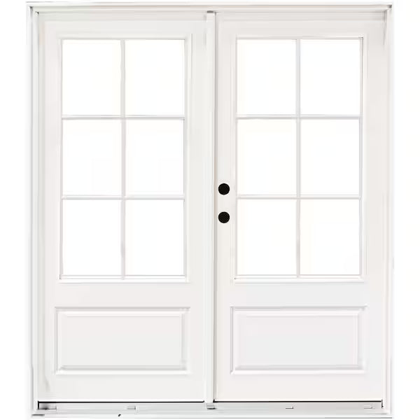6-Lite White Double Door