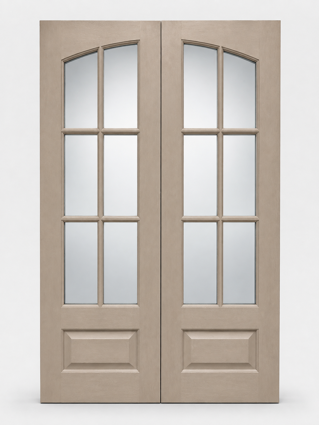 Arched 6-Lite Textured Fiberglass Double Door