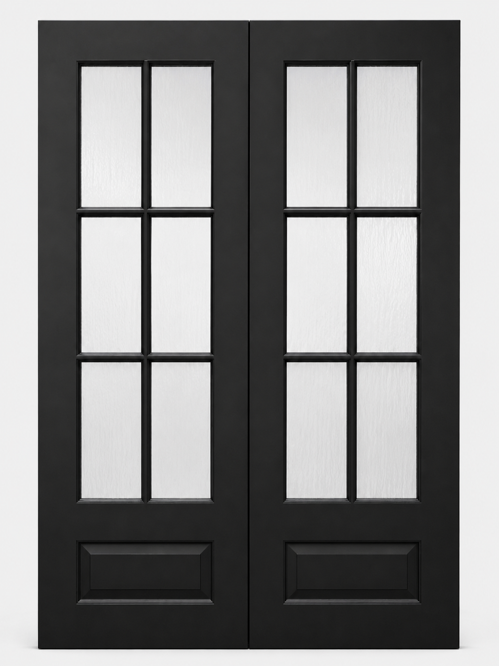 6-Lite Black Double Door