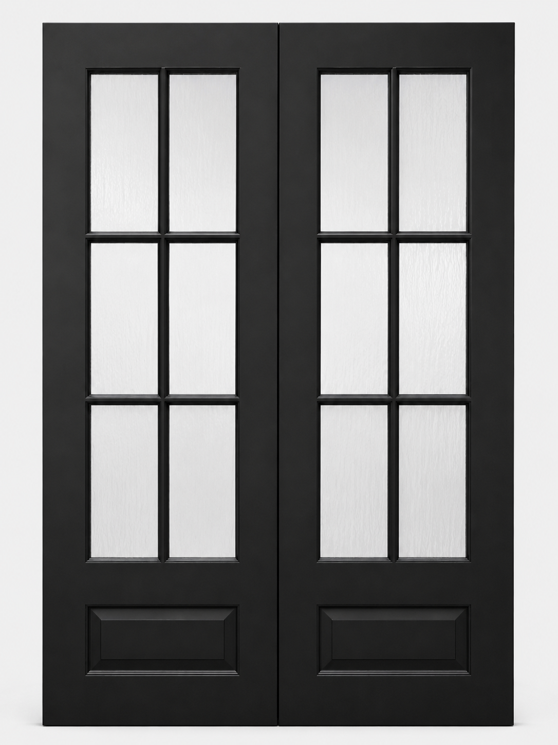 6-Lite Black Double Door