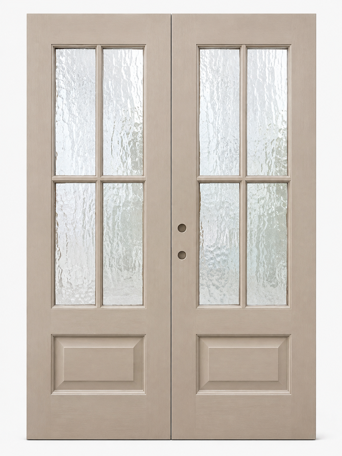 4-Lite Textured Fiberglass Flemish Glass Double Door