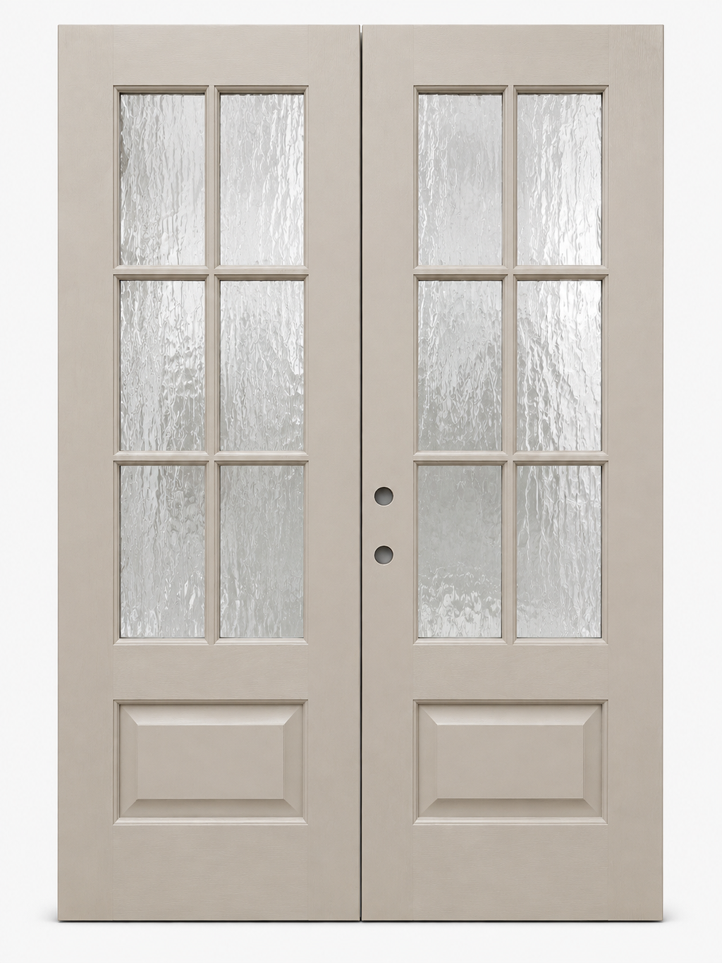 6-Lite Textured Fiberglass Flemish Glass Double Door