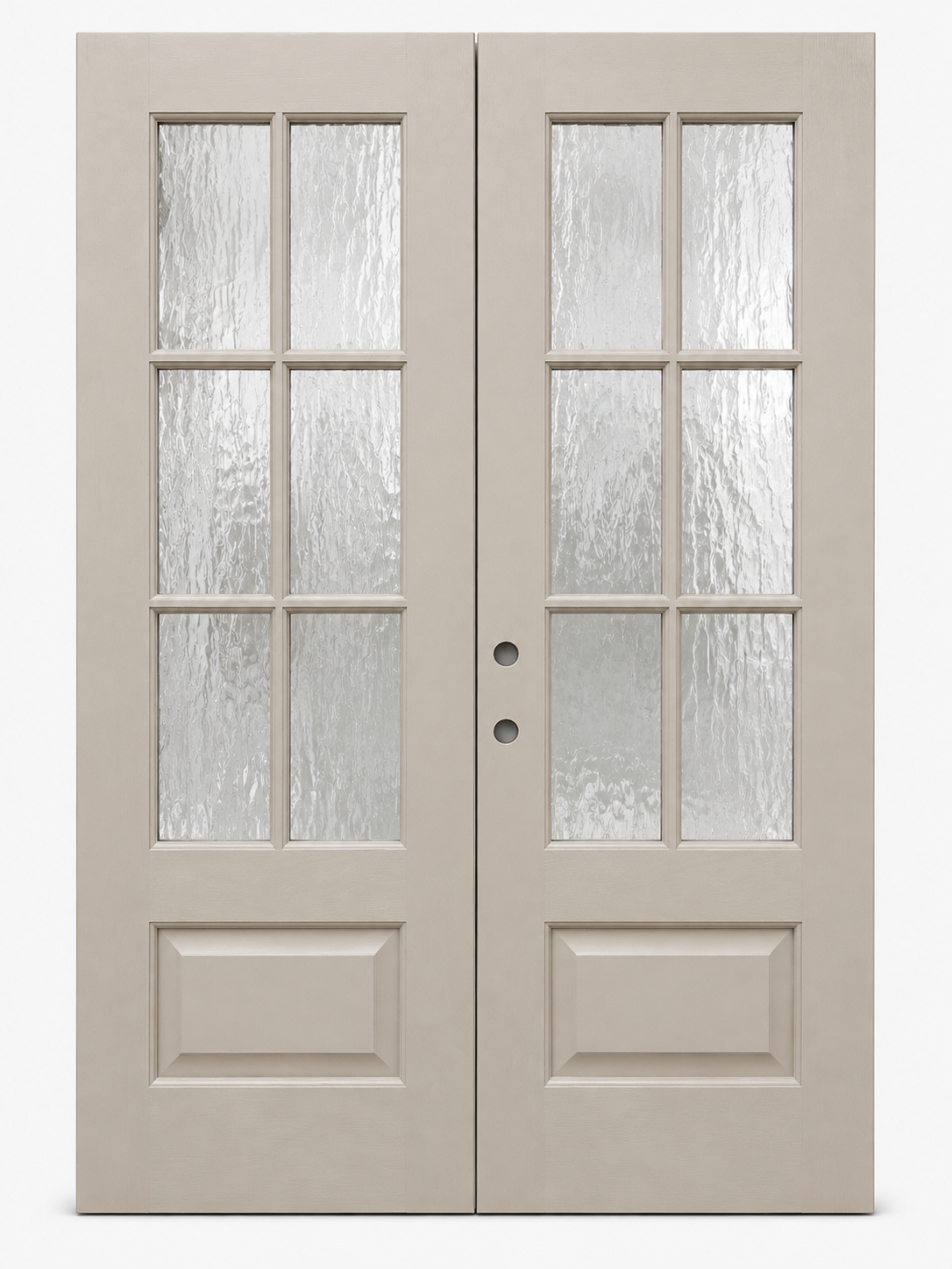 6-Lite Textured Fiberglass Flemish Glass Double Door