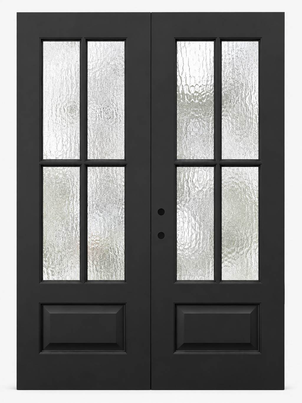 4-Lite Privacy Glass Black Double Door