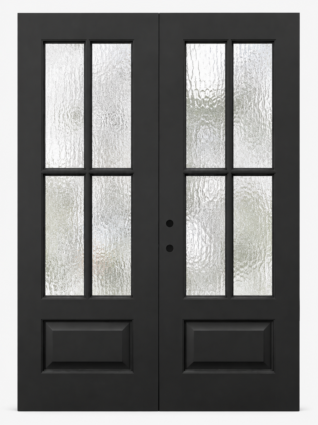 4-Lite Privacy Glass Black Double Door