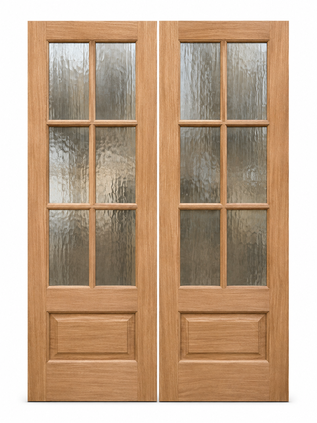 6-Lite Traditional Flemish Glass Mahogany Double Door