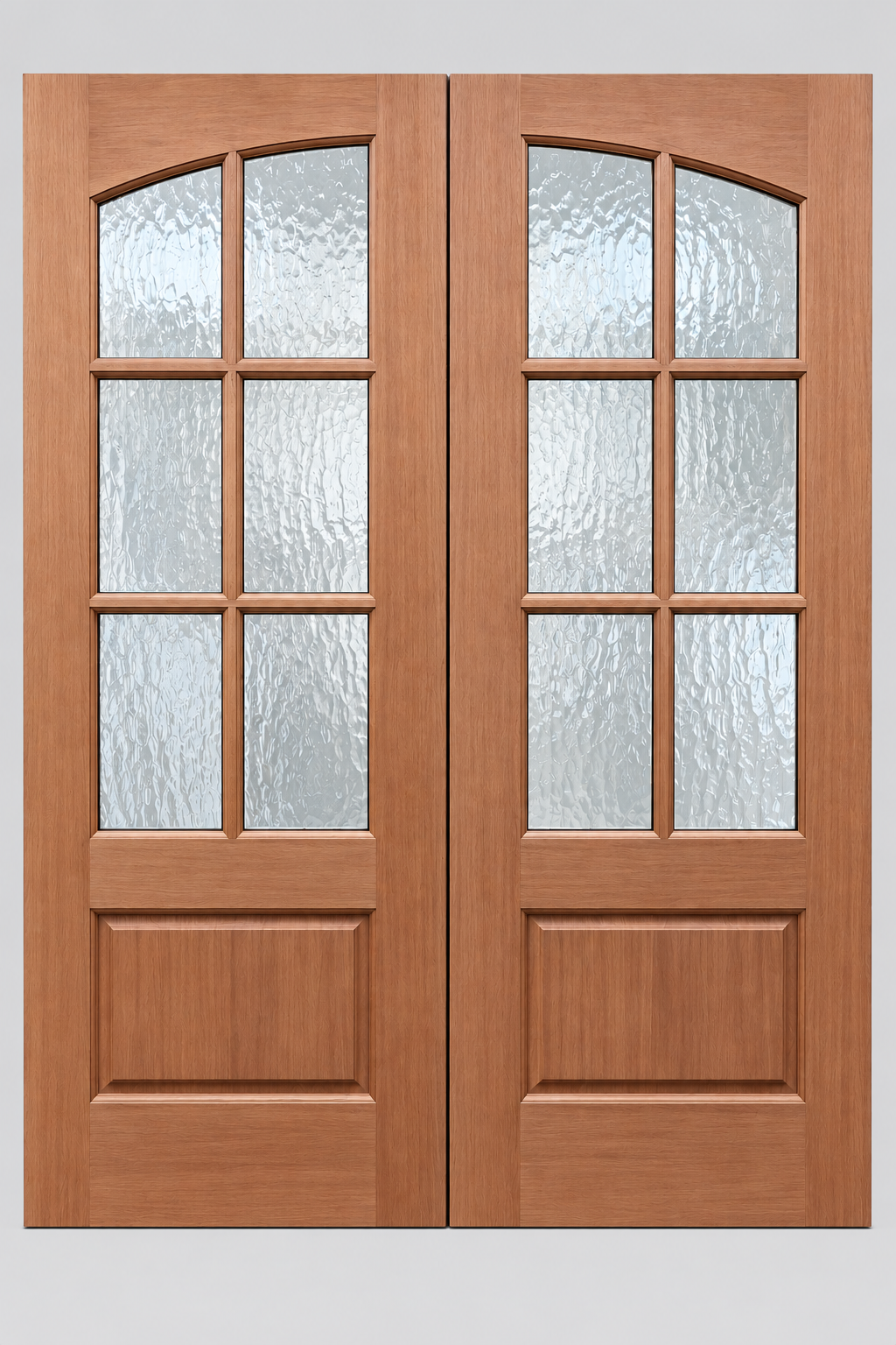 Flemish Glass Mahogany Double Door
